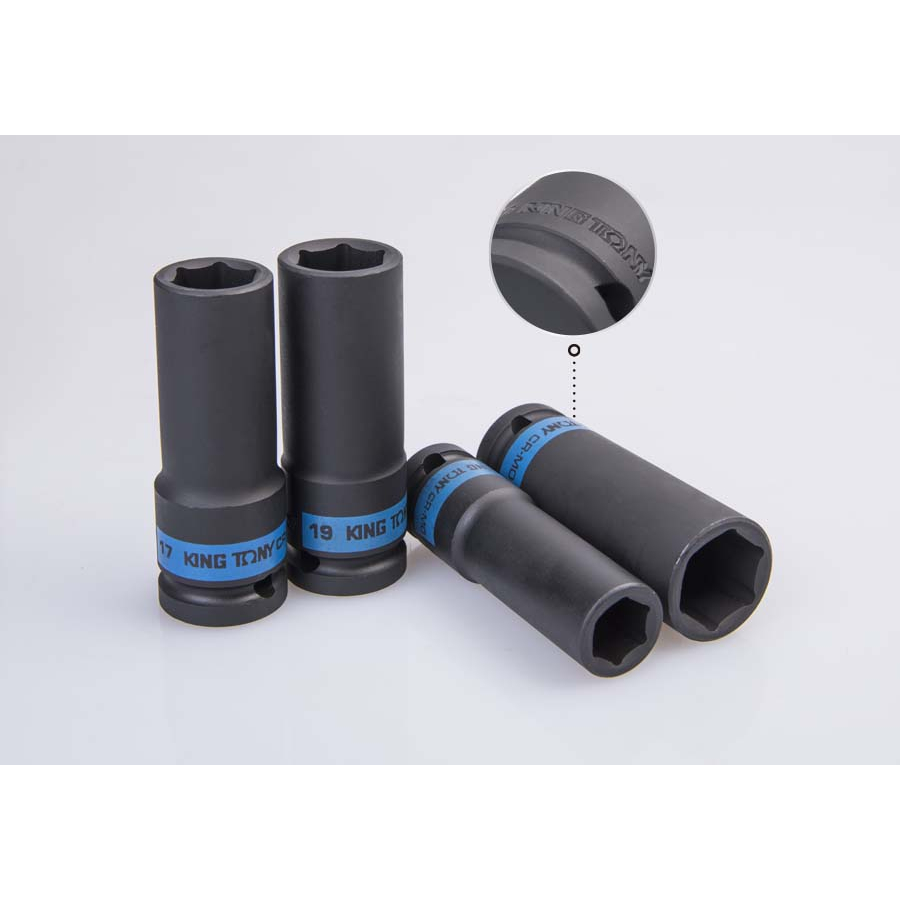 KING TONY  ลูกบ๊อกลม ยาว รู 1/2” 6 เหลี่ยม ยาว ขนาด 8 – 46 มิล No.4435M (Metric Deep Impact Socket) ราคา ถูกที่สุด ดีลบีเคเค แกลเลอรีภาพที่ 3