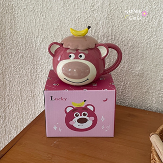 [พร้อมส่ง] 🐻 Strawberry bear ceramic mug แก้วเซรามิค แก้วน้ำ