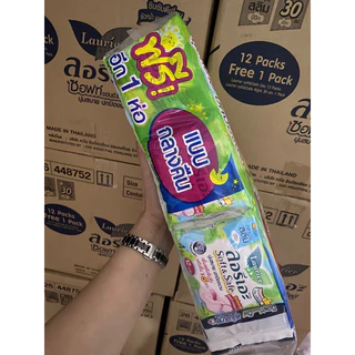 ยกแพ็ค (รุ่น 12 ห่อ +แถม1ห่อ) 📍ผ้าอนามัย Sofy โซฟี ลอรีเอะ กลางวัน กลางคืน มีปีกห่อ 4 ชิ้น