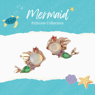 🧜🏻‍♀️✨Mermaid Earring ต่างหูนางเงือก สีโรสโกลด์ ต่างหูเจ้าหญิง🏰✨nood.bkk