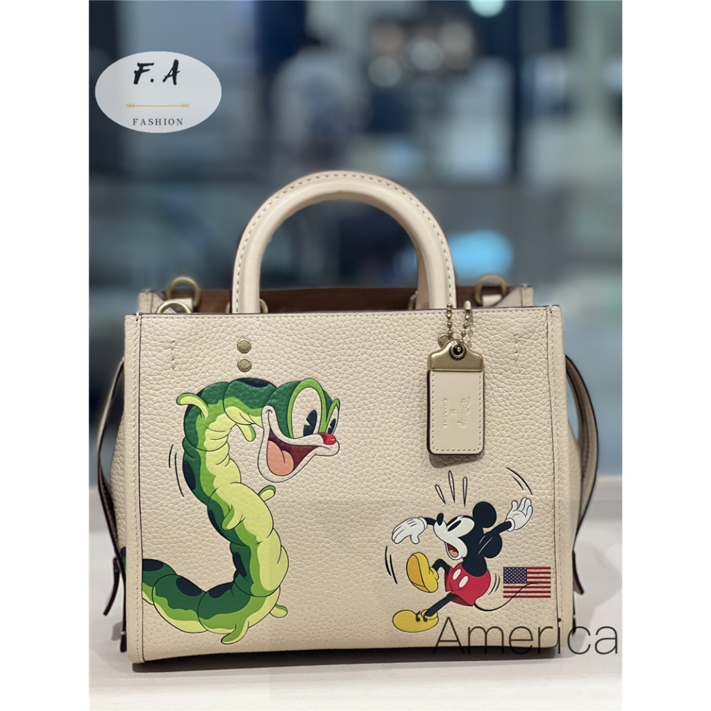 F.A ว่าแท้100% coach แท้  Disney Joint Studio Lady Bag Tote Bag กระเป๋าสะพาย Messenger Bag CH461
