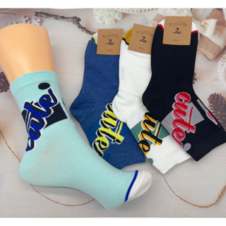 🧦🧦🧦ถุงเท้ายาวแฟชั่น.. 4สี4คู่55บาท. เท้าใส่ได้38-45