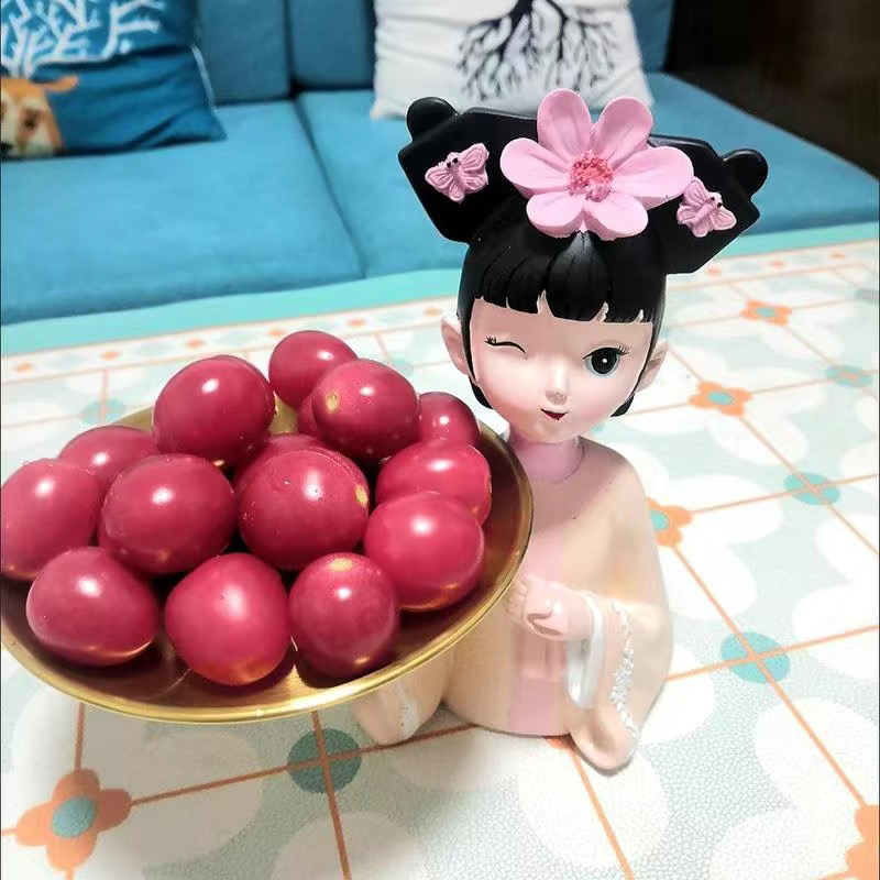 🙎‍♀️พร้อมส่ง🙎‍♀️ ของตกแต่งบ้าน สาวน่ารัก ห้องนั่งเล่นเดสก์ท็อประเบียงถาดเก็บกุญแจ วัสดุเรซิน ของขวัญสำหรับเพื่อน