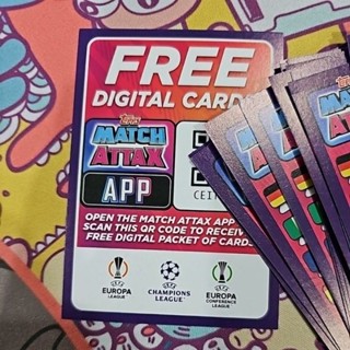 19 ใบ topps Match Attax 2023/24 first edition QR code ใช้สำหรับเล่นในเกมเพื่อรับการ์ด 19 ใบครับ