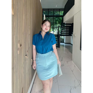 เชิ้ตคอปก ใส่แล้วผอมลงทันที 8สี M-10XL รุ่น TINA