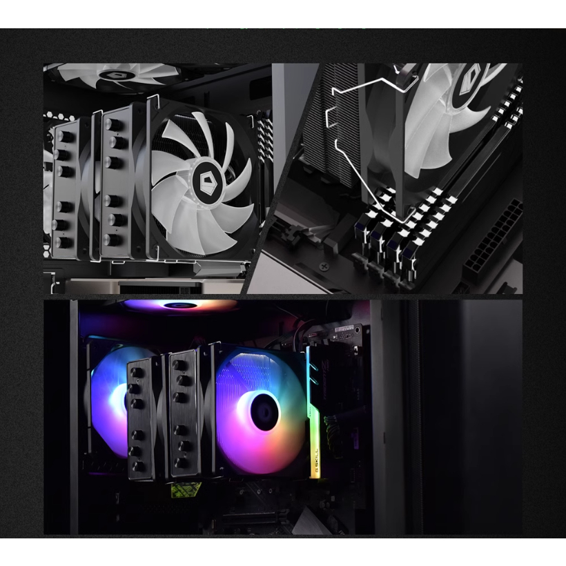 ซิงค์ลมระบายความร้อน Id-cooling พัดลมระบายความร้อน CPU 6 ท่อARGB รองรับlga1700 AM5และAM4  heat sink 5SE-55 ARGB