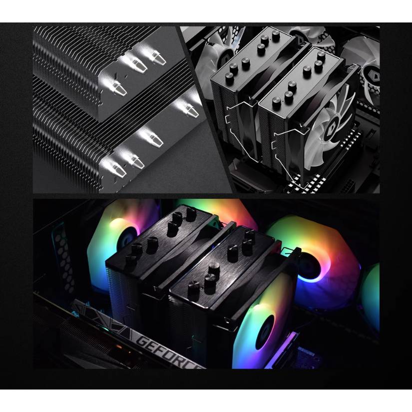 ซิงค์ลมระบายความร้อน Id-cooling พัดลมระบายความร้อน CPU 6 ท่อARGB รองรับlga1700 AM5และAM4  heat sink 5SE-55 ARGB
