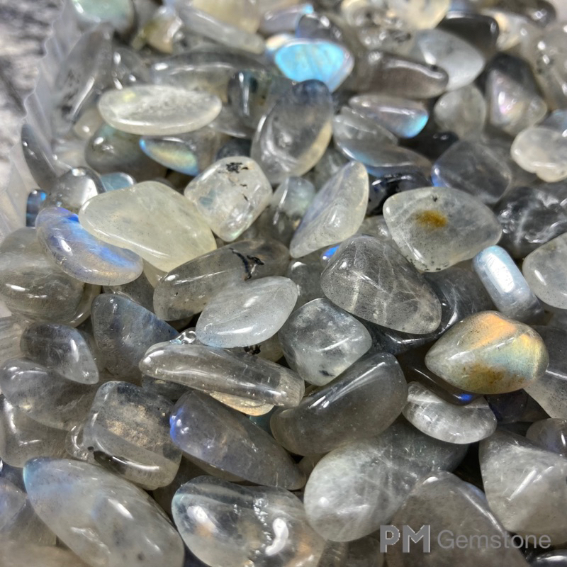 LB02 ลาบราดอไรต์ ( Labradorite ) ขนาด 5-10 mm หินธรรมชาติ หินนำโชค หินแร่ หินคริสตัล หินสะสม งานอาร์ต งานคราฟต์