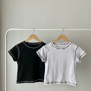 เสื้อเปล่า BabyTee เสื้อเบบี้ที เย็บโชว์ตะเข็บ cotton100%