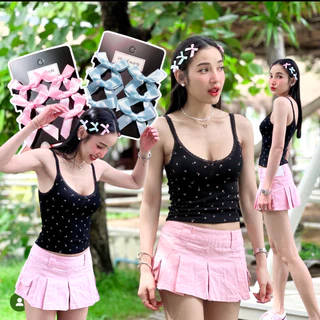 งานเข้าใหม่ กิ๊บโบว์จิ๋ว ผ้าซาตินดาราเซเลปฮิตมาก 1 แพคมี 6 ชิ้น สินค้าพร้อมส่งทุกสีจ้า