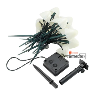 JX-เห็ด 20LED Warm white Solar light 8 โหมด 5m โคมไฟพลังงานแสงอาทิตย์สำหรับตกแต่ง