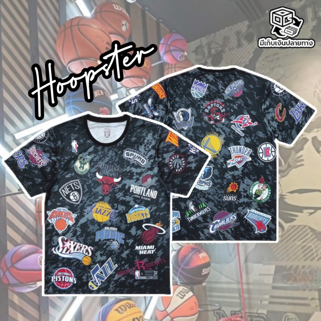 เสื้อแขนสั้นผ้าพิมพ์ HOOPSTER มีไซส์ใหญ่