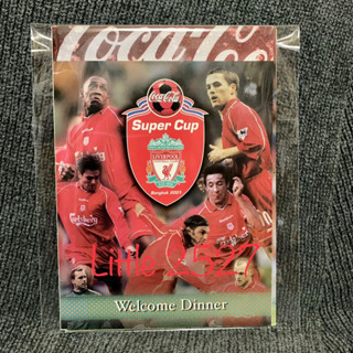 บัตรดินเนอร์ Liverpool FC vs Thailand 2001 Coke Super Cup (Dinner card) + รูปถ่ายนักฟุตบอลพร้อมลายเซ็น 5ใบ