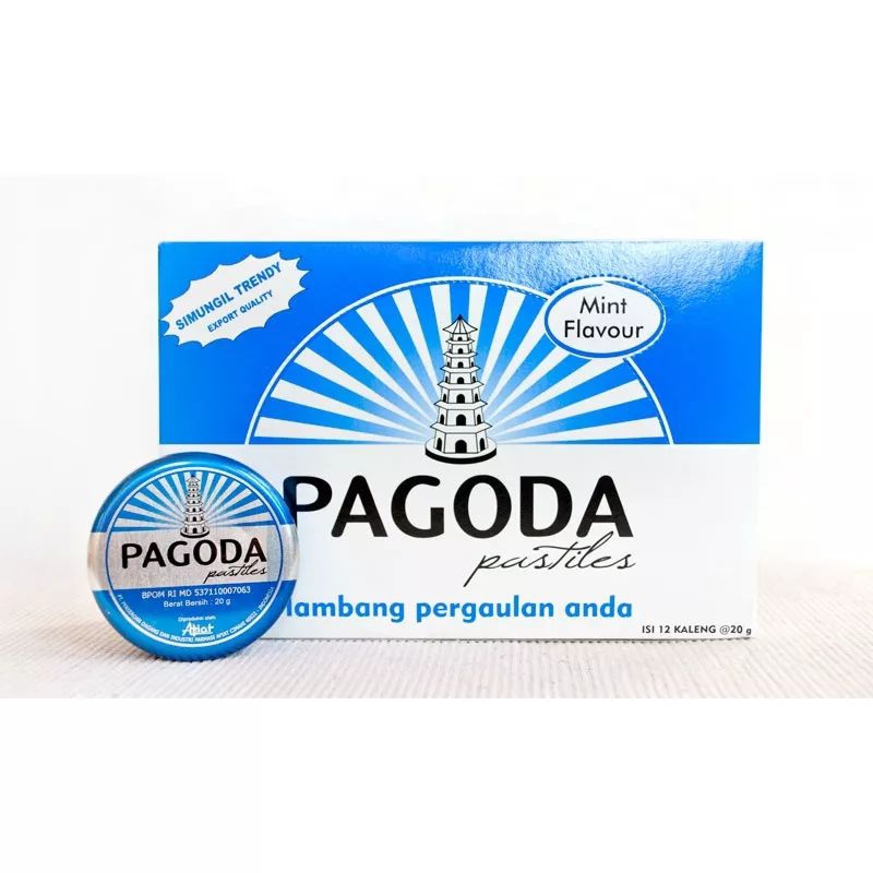 pagoda pastiles mint flavour ลูกอมสมุนไพร ตราเจดีย์ กลิ่นมินต์ ชุ่มคอ บรรเทาอาการไอและเจ็บคอ 20กรัม