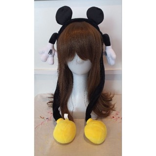 คาดผม mickey mouse บีบเท้า แขนกระดิก งาน Disney แท้จากญี่ปุ่น