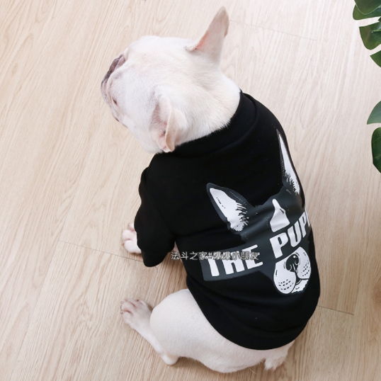 พร้อมส่ง เสื้อน้องหมา แบบมีแขน สกรีนลาย THE PUPPY เนื้อผ้าคอตตอน 100% ใส่สบาย