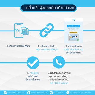 ซิมเติมเงิน เครือข่าย AIS / Dtac ลงทะเบียนแล้ว