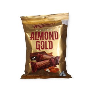 Whittakers Almond Gold 180g.วิทแทคเกอร์ช็อคโกแลตผสมเมล็ดอัลมอนสีทองมินิ 180กรัม