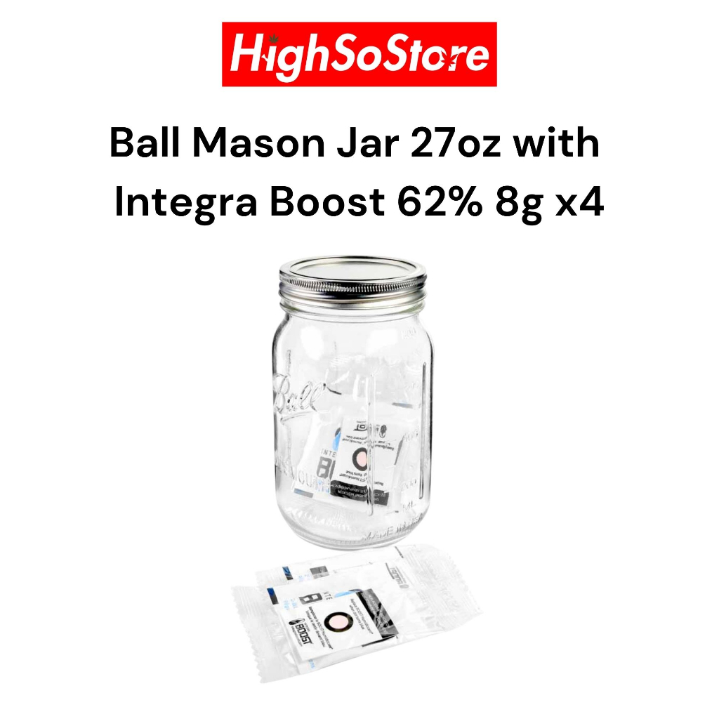🚚พร้อมส่ง 🚚ส่งไว โหลแก้ว Ball  Mason Jar 27oz with Integra Boost 62% 8g x4