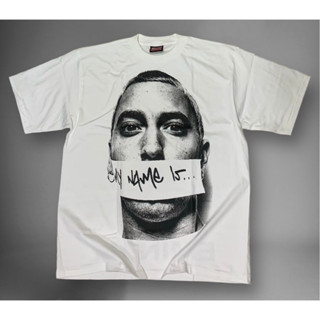 BTHD เสื้อยืดคอฟิต รุ่น EMINEM (My name is...) สีขาว สไตล์วินเทจ