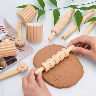 Play Doh Wooden Tools 12 ชิ้น มอนเตสซอรี่ ของเล่นไม้ อุปกรณ์เล่นแป้งโดว์ กล้ามเนื้อมัดเล็ก งานดีมาก