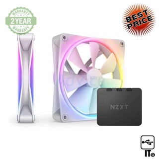 FAN CASE 14CM NZXT F140 RGB DUO WHITE TWIN PACK (RF-D14DF-W1) ประกัน 2Y พัดลมและซิงค์ระบายความร้อน