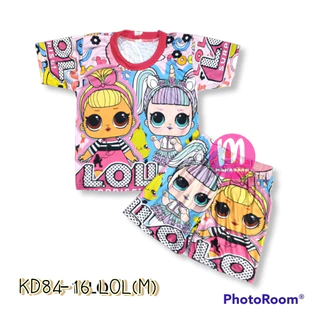 ชุดเด็ก ราคาถูก 50 บาท ได้ทั้งชุด!! ผ้ามัน แขนสั้น+กางเกง ลายเจ้าหญิง ชุดเซ็ตเด็ก (KD84)