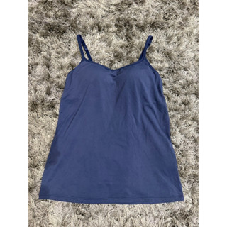 Bra top Uniqlo AIRism เสื้อสายเดี่ยวเสริมบรา สายปรับได้ สีกรม ไซส์ L