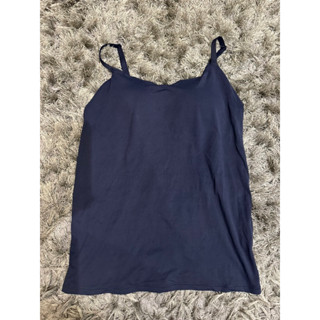 Bra top Uniqlo AIRism รุ่นสายแบน ไร้ขอบ เสื้อสายเดี่ยวเสริมบรา สายปรับได้ สีกรม ไซส์ XL