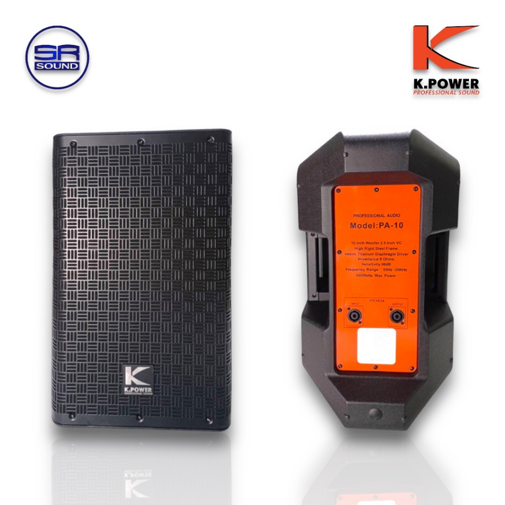 ฟรีค่าส่ง K.POWER PA-10 PRO ตู้ลำโพงกลางแหลม 10 นิ้ว เสียบขาตั้งได้ / ราคาต่อ 1 ใบ PA 10 PA10 (สินค้