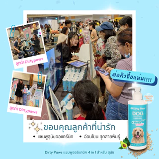 Dirty Paws แชมพูสุนัข ออร์แกนิค ผสมครีมนวด กลิ่น Cotton Candy หอมนาน​ ขนนุ่ม​ อ่อนโยน​ กว่าที่เคย