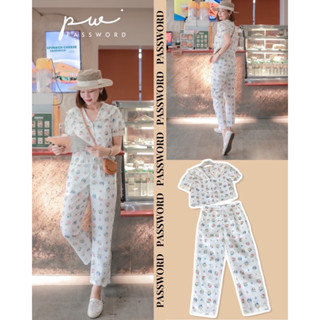 🌈🌿🌺🌼🌸🧡🤎🇰🇷Floral Embroidery Frill Collar &amp;Long Pant Set