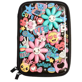 Smiggle Hardtop Pencil Case กล่องดินสอแบบ 1 ชั้น ลาย Flower black พร้อมส่งในไทย