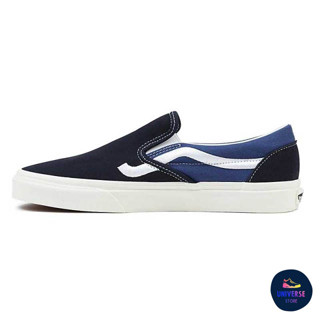 [ของแท้ ส่งฟรี จากไทย] VANS CLASSIC SLIP-ON - SIDESTRIPE NAVY