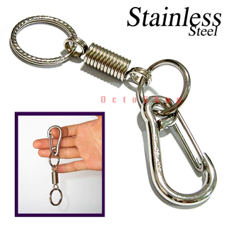 พวงกุญแจ SNAP RING USA. สแตนเลสแท้ CARABINERS สแน็ปลิงค์ พวงกุญแจรถยนต์ มอเตอร์ไซค์ กุญแจบ้าน กระเป๋า กางเกง B/s (#61)