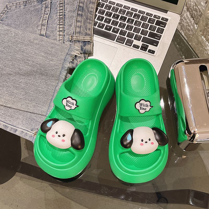 Jthel มาใหม่ รองเท้าแตะลำลอง พร้อมส่งจากไทย แบบสวมมา พร้อมตัวการ์ตูนติดน้องหมาสุดน่ารัก ดีเทลสายคาด 2 สเต็ป สวมใส่สบาย ใ - รูปที่ 4