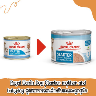 กระป๋อง) Royal Canin อาหารสุนัข Starter Mother&amp;Baby Dog 195g สูตรอาหารอ่อนสำหรับแม่และลูกสุนัข