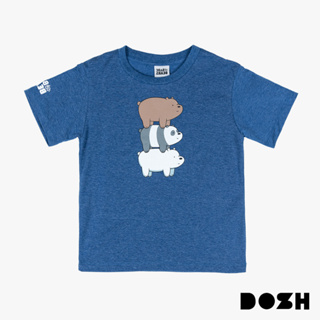 DOSH KIDS UNISEX T-SHIRTS WE BARE BEARS เสื้อยืดคอกลม แขนสั้น เด็กชาย-เด็กหญิง FLWBBT5001-BU