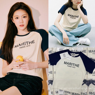 MAR T-Shirt🤍 (290฿ฟรีส่ง) เสื้อยืดแบรนด์ดัง รุ่นใหม่ ดีเทลสีทูโทนตัดสีแขนกับตัวเสื้อ งานตามหา ชนช็อปเกาหลีเลยค้า valen