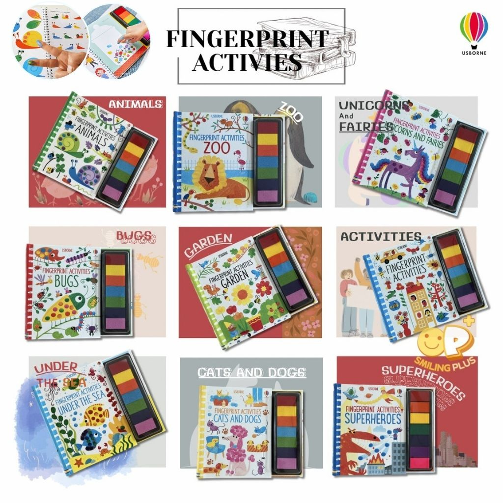 พร้อมส่ง ! Fingerprint Activities book สมุดพิมพ์ภาพด้วยนิ้วมือ/สมุดระบายสีภาพด้วยนิ้วมือ หลายตัวเลือกสำหรับเด็ก จาก Usb