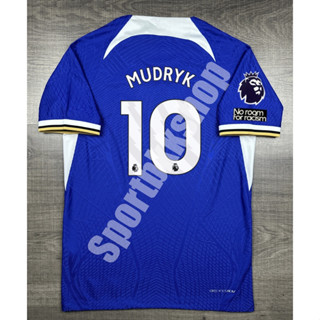 [Player] - เสื้อฟุตบอล Chelsea Home เซลซี เหย้า  2023/24 เกรดนักเตะ พร้อมเบอร์ชื่อ 10 MUDRYK และอาร์มพรีเมียร์ลีค NO ROO