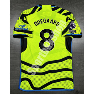 [Player] - เสื้อฟุตบอล Arsenal Away อาร์เซน่อล เยือน  2023/24 พร้อมเบอร์ชื่อ 8 ODEGAARD อาร์มพรีเมียร์ลีค NO ROOM