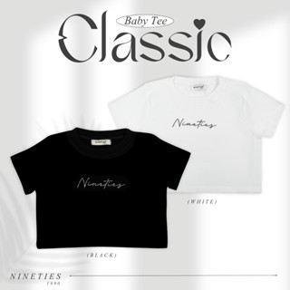 Nineties Design_เสื้อครอปรีดเพชร_Crop_Nineties Classic Baby Tee