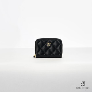 NEW CHANEL ZIPPY COIN SHORT BLACK CAVIAR GHW