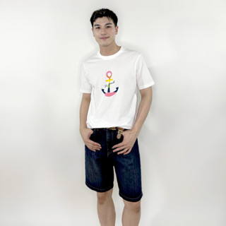 PORTLAND เสือ้ยืดผู้ชายพิมพ์ลาย / SHORT SLEEVE GRAPHIC T-SHIRT (WHITE)