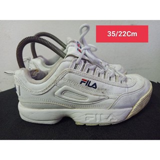 Fila Size 35 ยาว 22 Cm  รองเท้ามือสอง  ผู้หญิง เท้าเล็ก   แฟชั่น ลำลอง ทำงาน