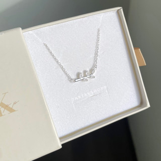 Olive leaf Cz Necklace S925 | สร้อยเงินแท้92.5%ลายใบมะกอก