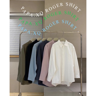 PAPA.XQ ROGER SHIRT🌤️✨🛒(New! เสื้อเชิ้ตสีพื้น Classic style ✨)