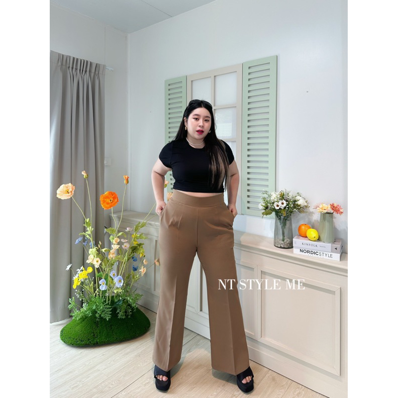Gกางเกงขาม้าน้อยสาวอวบผ้าเปเป้เอว34-46”