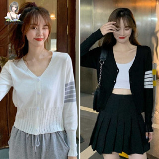 เสื้อคลุมไหมพรมเกาหลี แขนยาวคาร์ดิแกนไหมพรมเนื้อเย็น ใส่แมทช์เข้าได้กับทุกชุด พร้อมส่ง TS1629